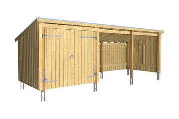 PLUS Nordic Multi Hagehus 14 m² - 3 Moduler med Dobbeldør - Grå - Hage - Uterom & feriehus - Hytter