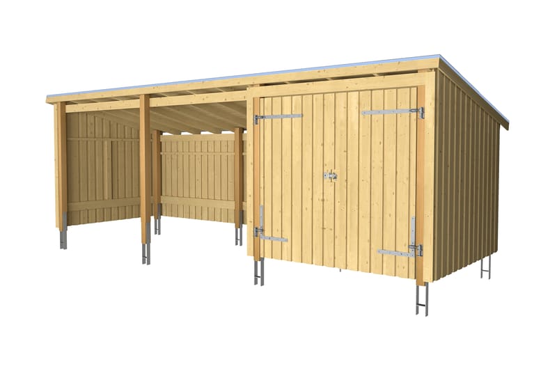 PLUS Nordic Multi Hagehus 14 m² - 3 Moduler med Dobbeldør - Grå - Hage - Uterom & feriehus - Hytter