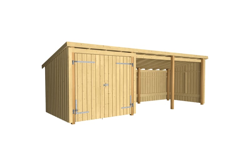 PLUS Nordic Multi Hagehus 14 m² - 3 Moduler med Dobbeldør - Grå - Hage - Uterom & feriehus - Hytter