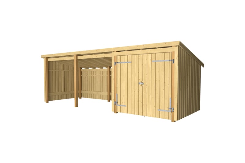 PLUS Nordic Multi Hagehus 14 m² - 3 Moduler med Dobbeldør - Grå - Hage - Uterom & feriehus - Hytter