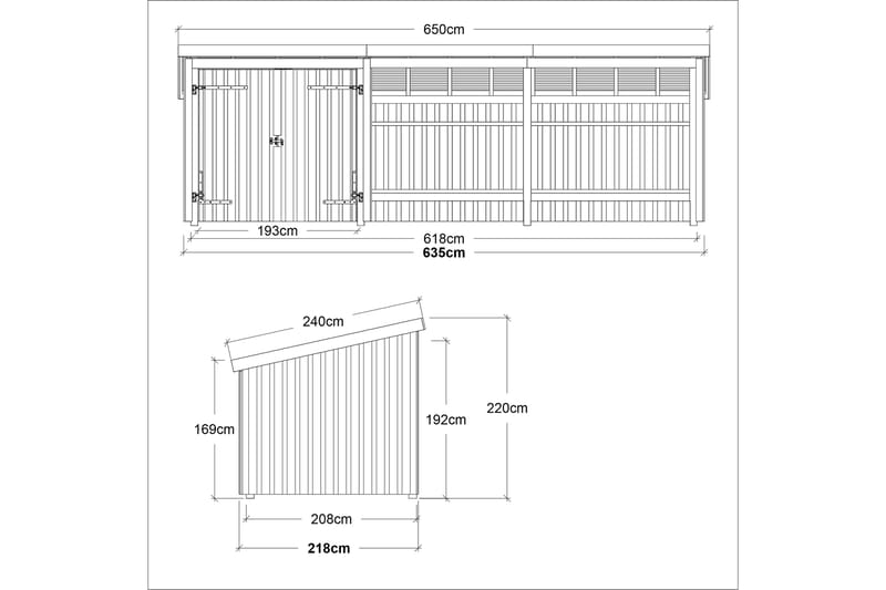 PLUS Nordic Multi Hagehus 14 m² - 3 Moduler med Dobbeldør - Grå - Hage - Uterom & feriehus - Hytter