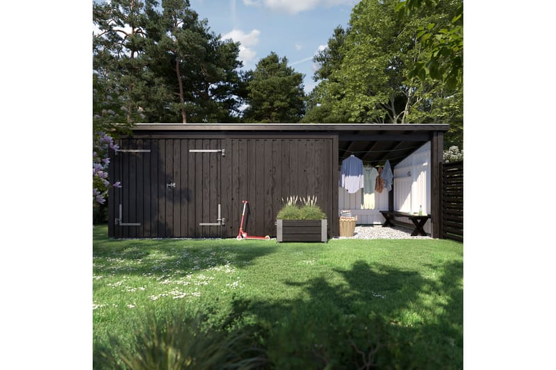 PLUS Nordic Multi Hagehus 14 m² - 3 Moduler med Dobbeldør - Grå - Hage - Uterom & feriehus - Hytter