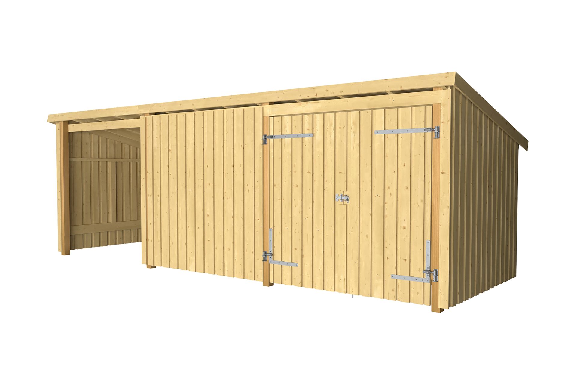 PLUS Nordic Multi Hagehus 14 m² - 3 Moduler med Dobbeldør - Grå - Hage - Uterom & feriehus - Hytter