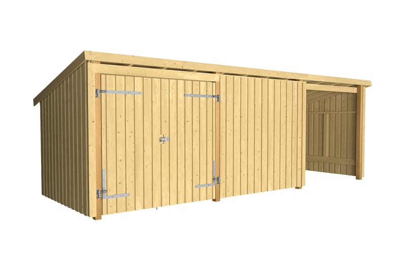 PLUS Nordic Multi Hagehus 14 m² - 3 Moduler med Dobbeldør - Grå - Hage - Uterom & feriehus - Hytter
