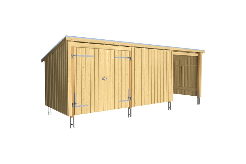 PLUS Nordic Multi Hagehus 14 m² - 3 Moduler med Dobbeldør - Grå - Hage - Uterom & feriehus - Hytter