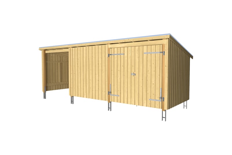 PLUS Nordic Multi Hagehus 14 m² - 3 Moduler med Dobbeldør - Grå - Hage - Uterom & feriehus - Hytter