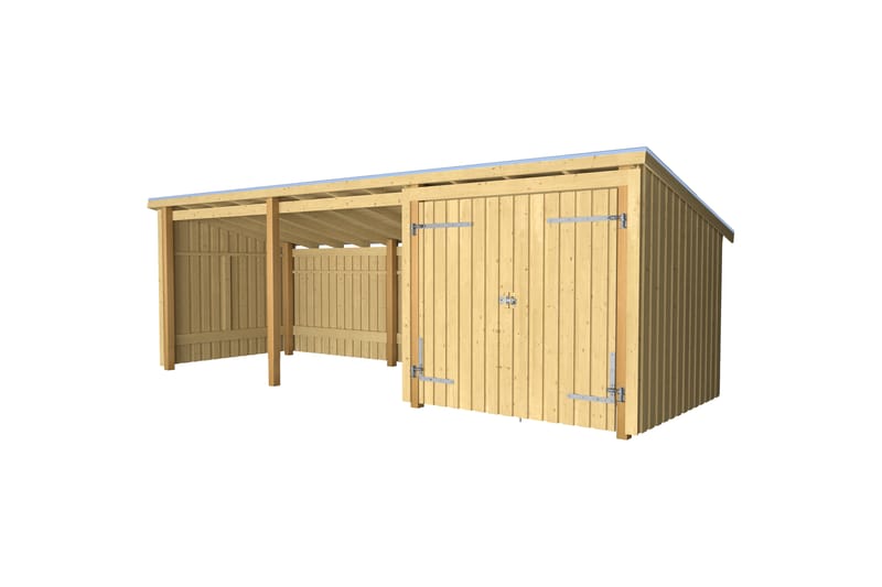 PLUS Nordic Multi Hagehus 14 m² - 3 Moduler med Dobbeldør - Grå - Hage - Uterom & feriehus - Hytter