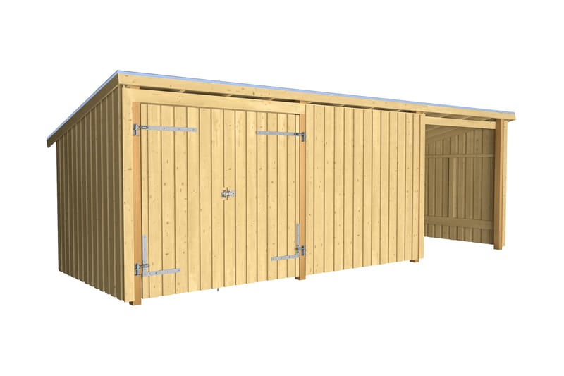 PLUS Nordic Multi Hagehus 14 m² - 3 Moduler med Dobbeldør - Grå - Hage - Uterom & feriehus - Hytter