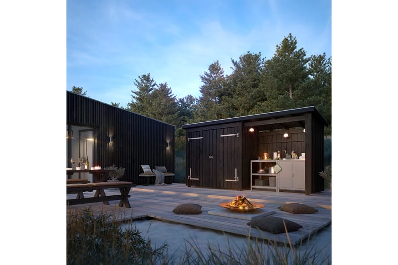 PLUS Nordic Multi Hagehus 4,7 m² - 2 Moduler med Dobbeldør - Grå - Anneks