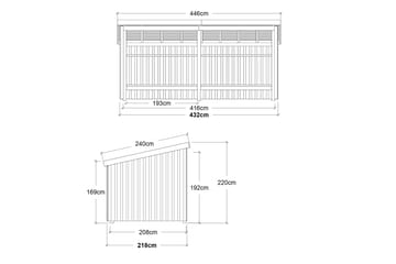 PLUS Nordic Multi Hagehus 9,5 m² - 2 Moduler Åpen - Grå - Hage - Uterom & feriehus - Hytter