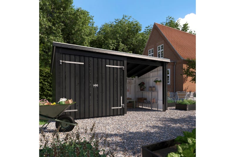 PLUS Nordic Multi Hagehus 9,5 m² - 2 Moduler med Dobbeldør - Grå - Hage - Uterom & feriehus - Hytter