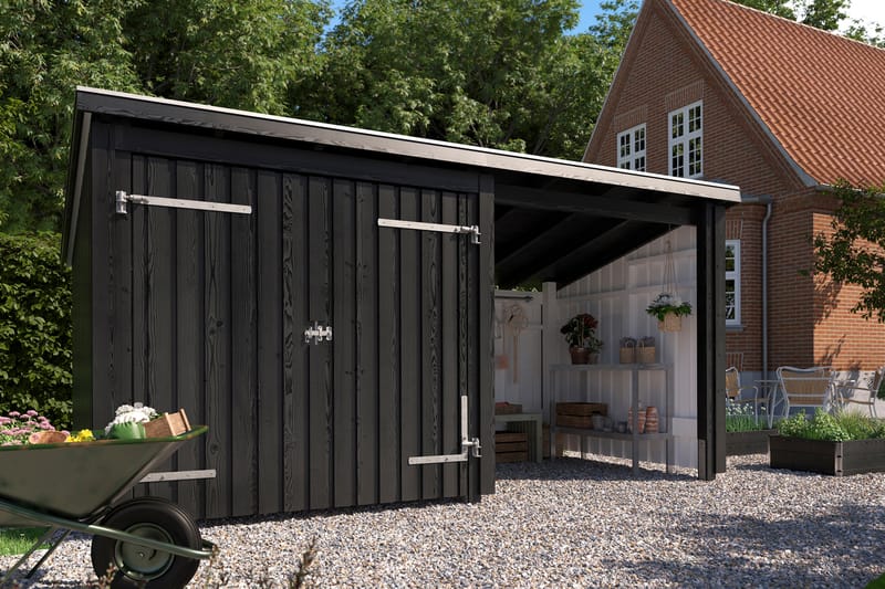 PLUS Nordic Multi Hagehus 9,5 m² - 2 Moduler med Dobbeldør - Grå - Anneks