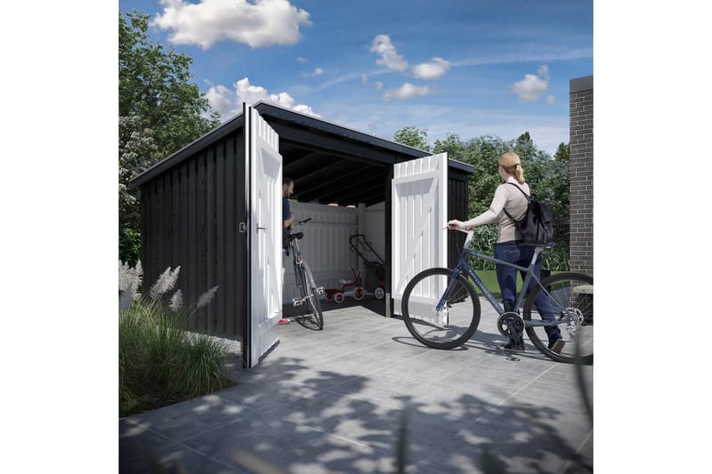 PLUS Nordic Multi Hagehus 9,5 m² - 2 Moduler med Dobbeldør - Grå - Hage - Uterom & feriehus - Hytter