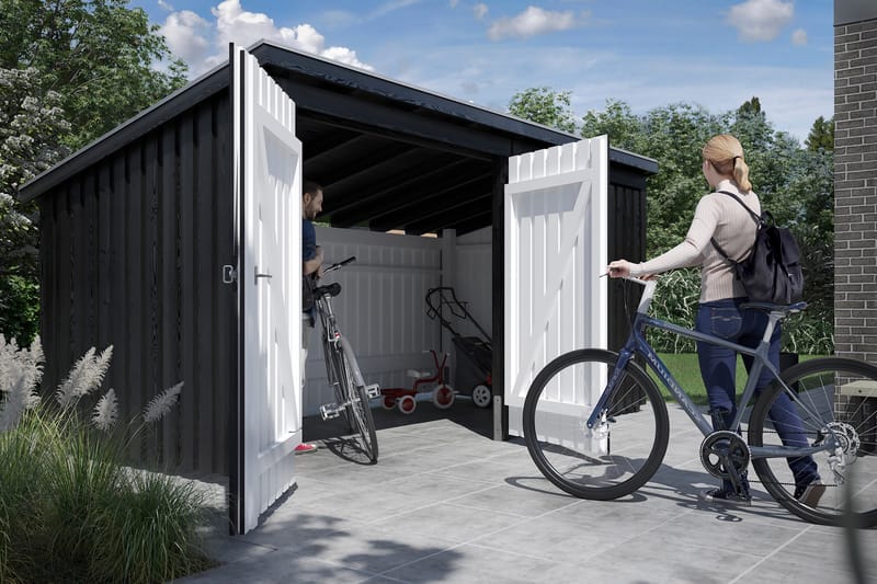 PLUS Nordic Multi Hagehus 9,5 m² - 2 Moduler med Dobbeldør - Grå - Hage - Uterom & feriehus - Hytter