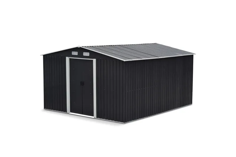 Bod og redskapsbod 12,5 m² | Dobbel skyvedør | Base inkludert - Hage - Uterom & feriehus - Lagringshus & boder - Verktøybod
