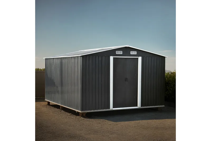 Bod og redskapsbod 12,5 m² | Dobbel skyvedør | Base inkludert - Hage - Uterom & feriehus - Lagringshus & boder - Verktøybod