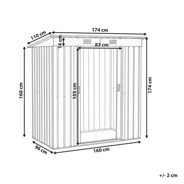 Hagebod Acilia 110x174 cm - Grå/hvit - Hage - Uterom & feriehus - Lagringshus & boder - Redskapsboder
