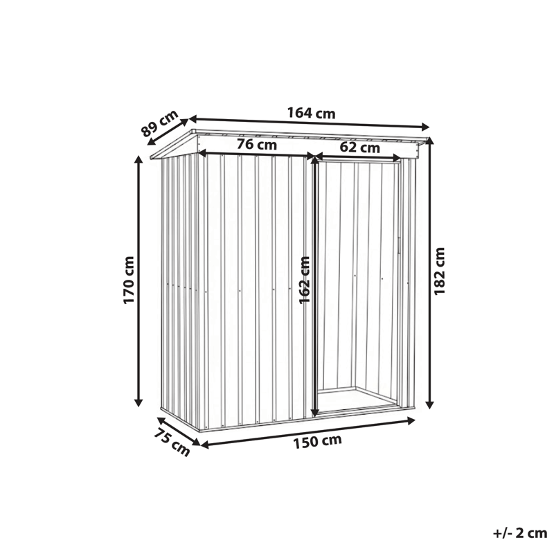 Hagebod Aisone 89x150 cm - Grå/hvit - Hage - Uterom & feriehus - Lagringshus & boder - Verktøybod