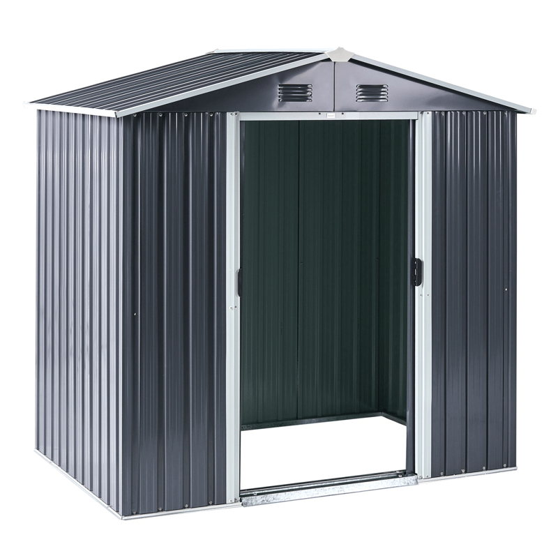 Hagebod Cirella 118x194 cm - Grå/hvit - Hage - Uterom & feriehus - Lagringshus & boder - Verktøybod