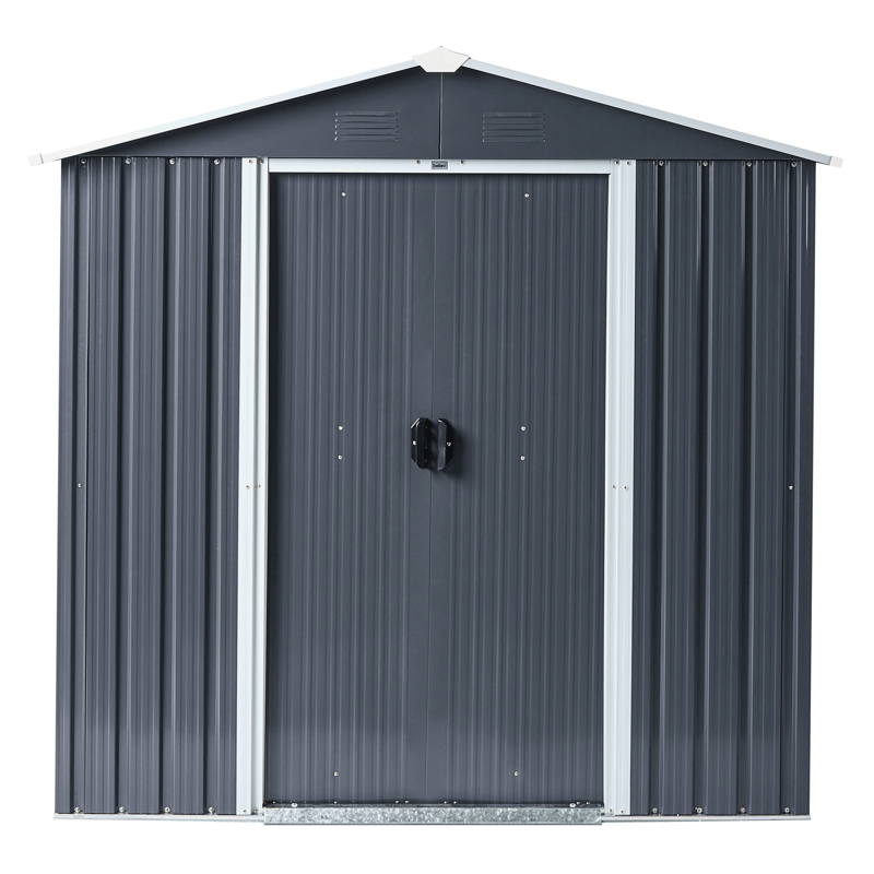 Hagebod Cirella 118x194 cm - Grå/hvit - Hage - Uterom & feriehus - Lagringshus & boder - Verktøybod