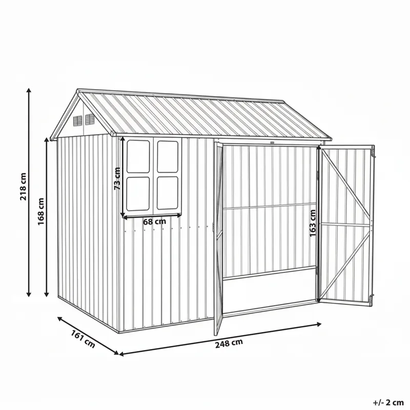 Hagebod Nocciano 161x248 cm - Brun/grå - Hage - Uterom & feriehus - Lagringshus & boder - Redskapsboder