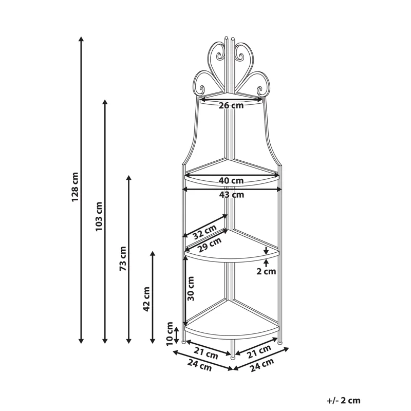 Hylle utendørs Favara 43 cm - Svart/flerfarget - Hage - Uterom & feriehus - Lagringshus & boder - Redskapsboder
