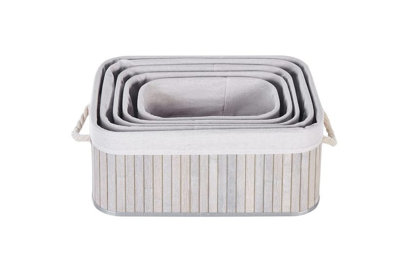 Kurv Talpe sett på 5 Grå/hvit - Grå/hvit - Oppbevaring - Oppbevaring til småting - Kurver - Flettet kurv & rottingkurv