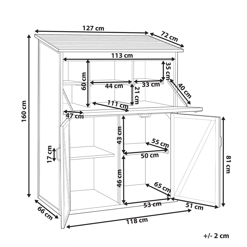 Redskapsbod Toffia 127 cm 66 cm - Brun - Hage - Uterom & feriehus - Lagringshus & boder - Redskapsboder