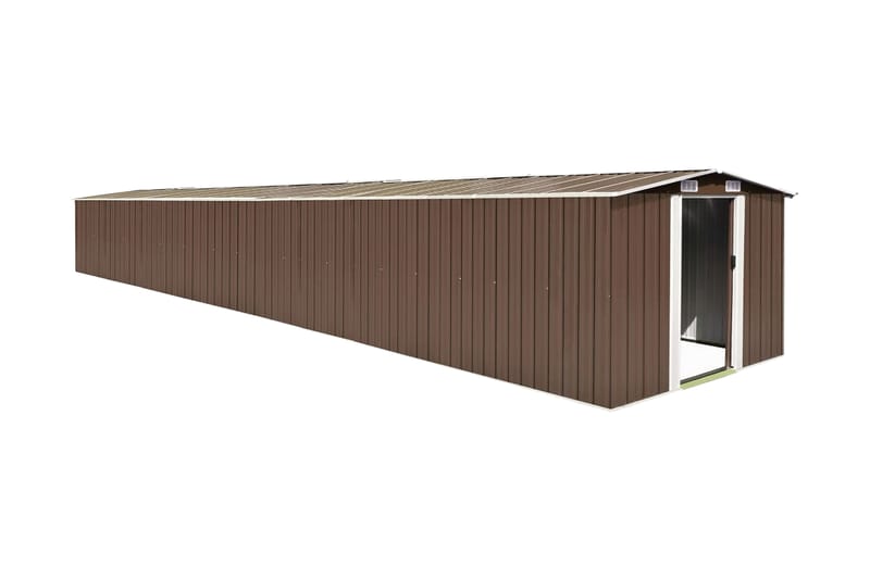 Hageskur brun 257x990x181 cm galvanisert stål - Brun - Hage - Uterom & feriehus - Lagringshus & boder - Redskapsboder