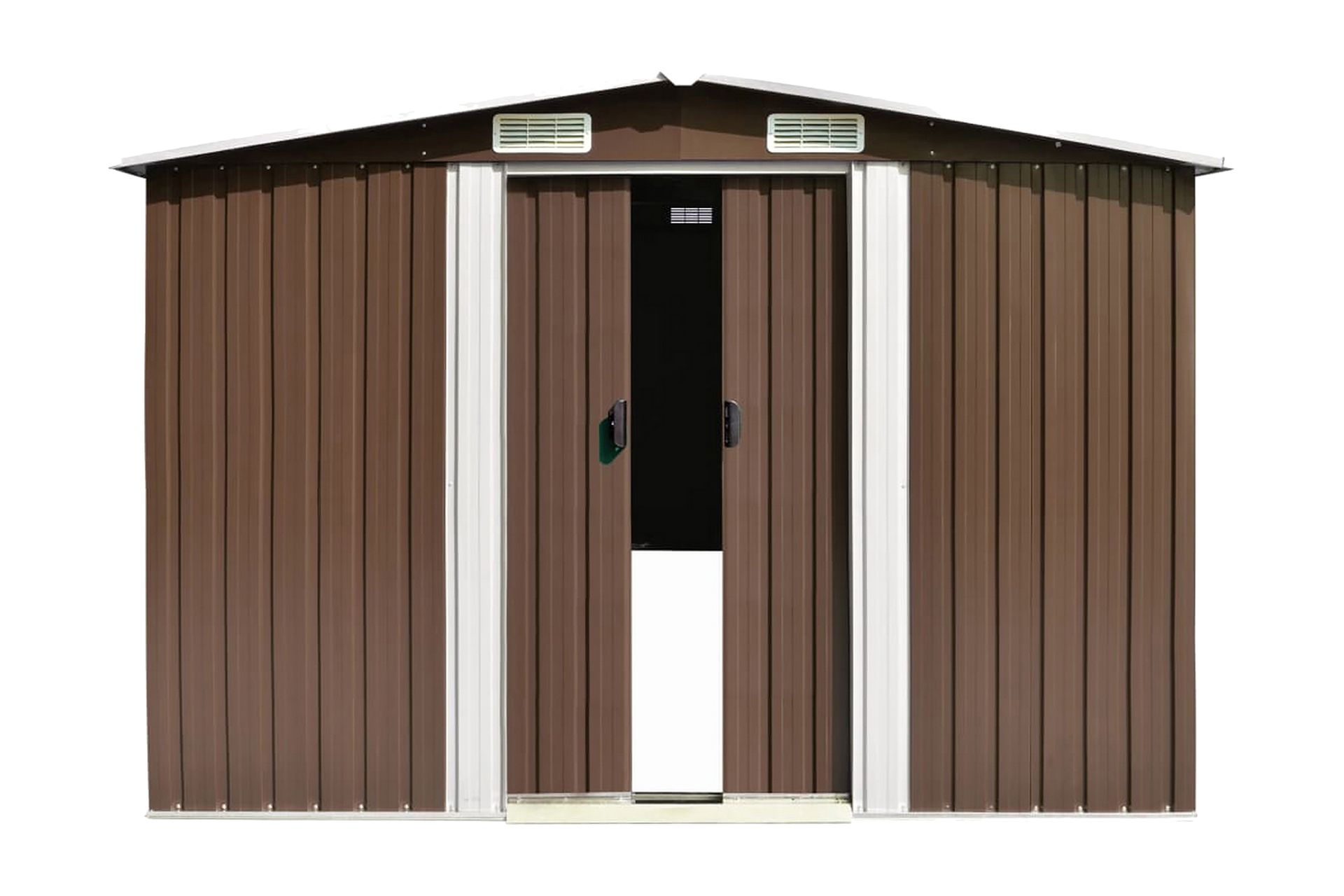 Hageskur brun 257x990x181 cm galvanisert stål - Brun - Hage - Uterom & feriehus - Lagringshus & boder - Redskapsboder