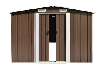 Hageskur brun 257x990x181 cm galvanisert stål - Brun - Hage - Uterom & feriehus - Lagringshus & boder - Redskapsboder
