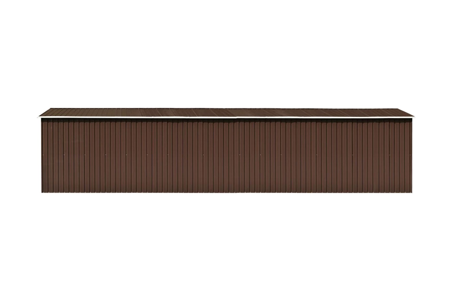 Hageskur brun 257x990x181 cm galvanisert stål - Brun - Hage - Uterom & feriehus - Lagringshus & boder - Redskapsboder