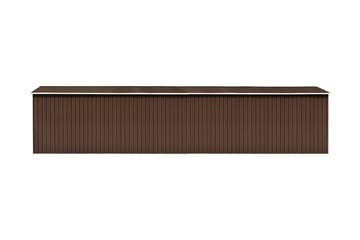 Hageskur brun 257x990x181 cm galvanisert stål - Brun - Hage - Uterom & feriehus - Lagringshus & boder - Redskapsboder