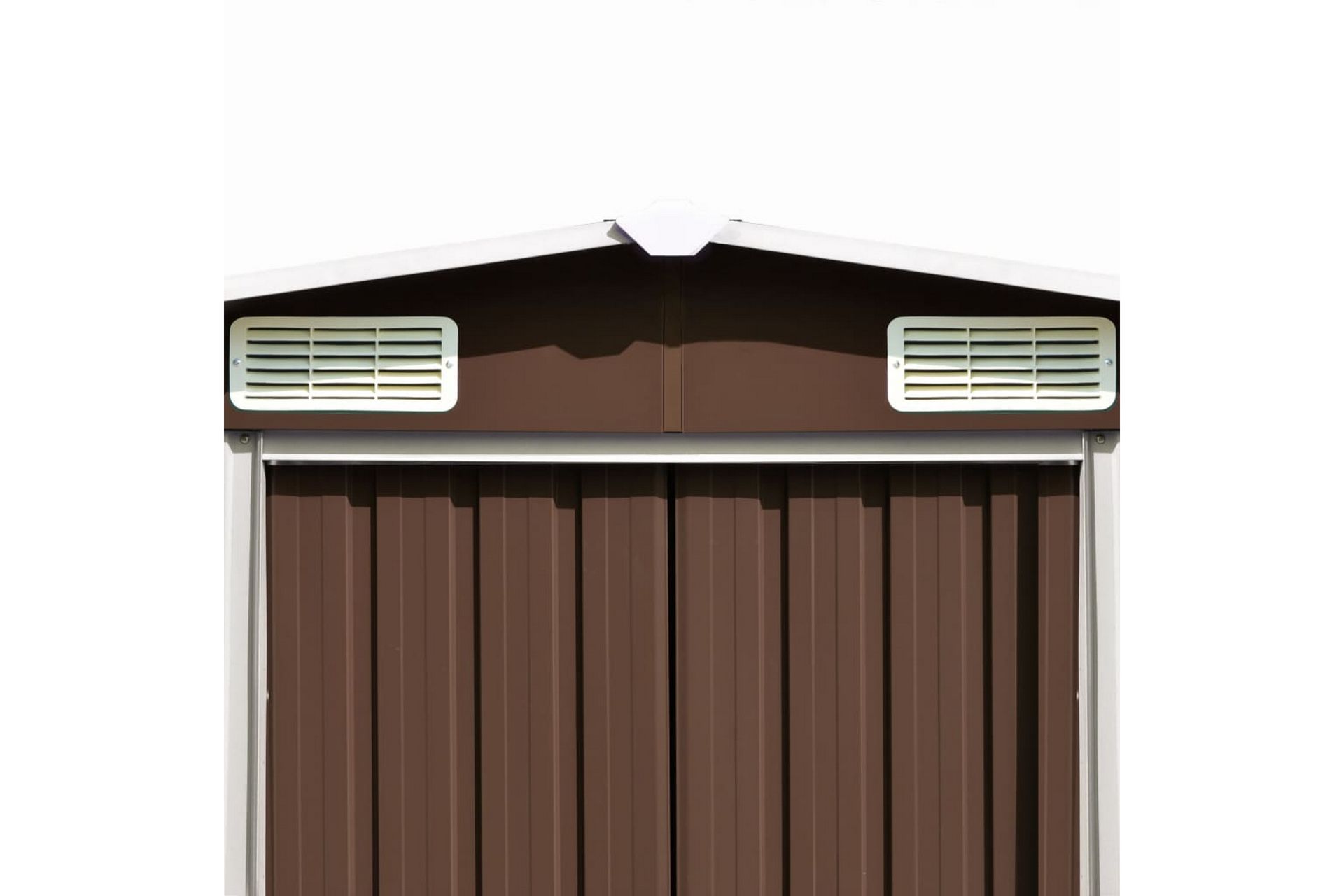 Hageskur brun 257x990x181 cm galvanisert stål - Brun - Hage - Uterom & feriehus - Lagringshus & boder - Redskapsboder