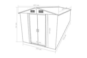 Hageskur brun 257x990x181 cm galvanisert stål - Brun - Hage - Uterom & feriehus - Lagringshus & boder - Redskapsboder