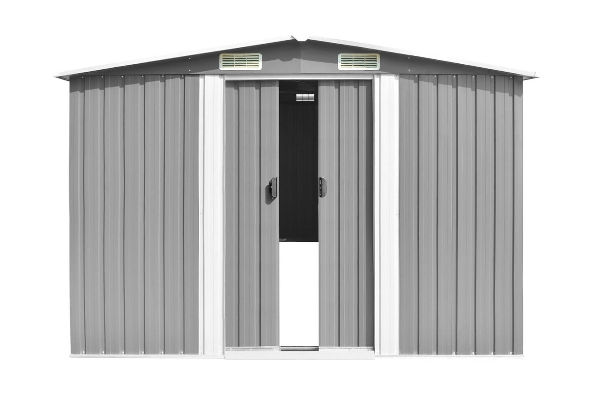 Hageskur grå 257x990x181 cm galvanisert stål - Grå - Hage - Uterom & feriehus - Lagringshus & boder - Redskapsboder