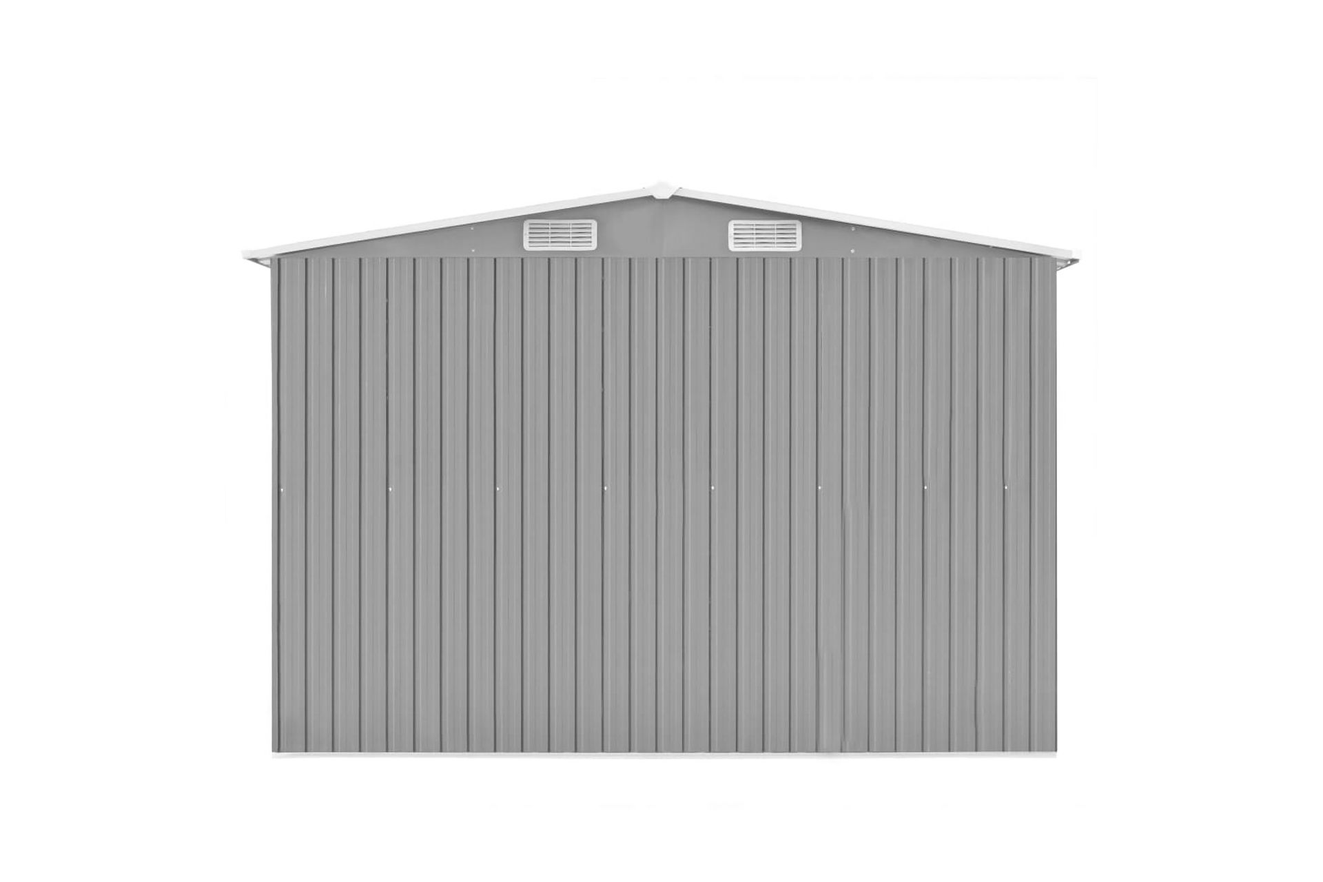 Hageskur grå 257x990x181 cm galvanisert stål - Grå - Hage - Uterom & feriehus - Lagringshus & boder - Redskapsboder