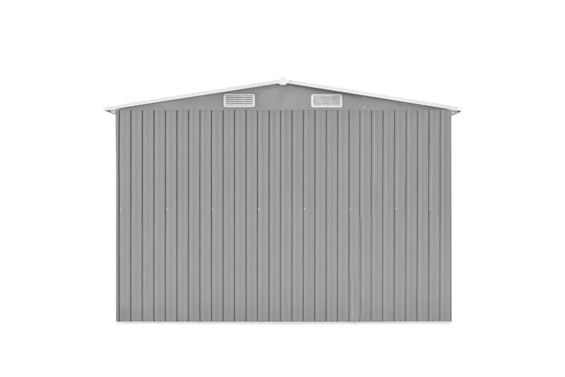 Hageskur grå 257x990x181 cm galvanisert stål - Grå - Hage - Uterom & feriehus - Lagringshus & boder - Redskapsboder