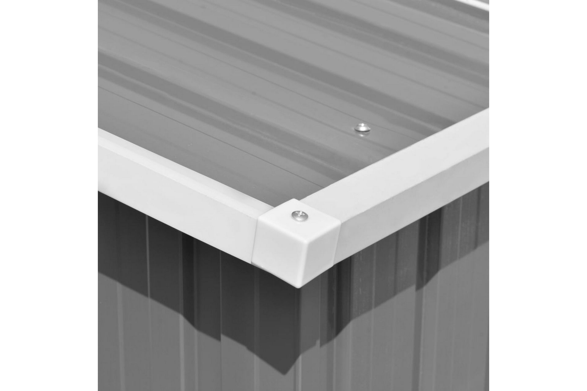 Hageskur grå 257x990x181 cm galvanisert stål - Grå - Hage - Uterom & feriehus - Lagringshus & boder - Redskapsboder