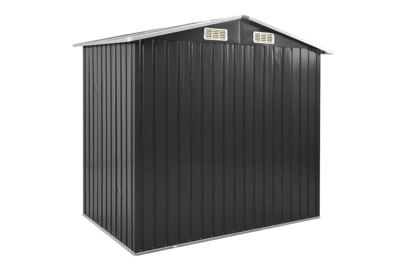 Hageskur med hylle antrasitt 205x130x183 cm jern - Hage - Uterom & feriehus - Lagringshus & boder - Redskapsboder