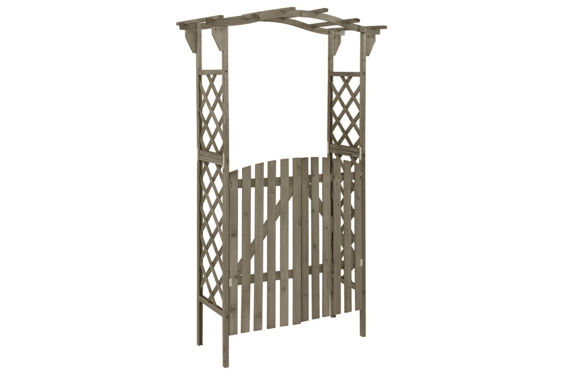 Pergola med port 116x40x204 cm heltre gran grå - Grå - Hage - Uterom & feriehus - Lagringshus & boder - Redskapsboder