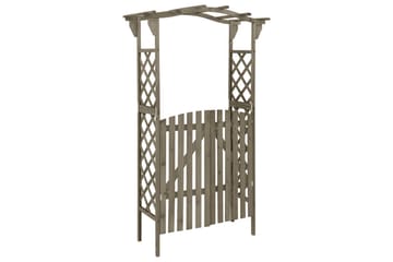 Pergola med port 116x40x204 cm heltre gran grå - Grå - Hage - Uterom & feriehus - Lagringshus & boder - Redskapsboder