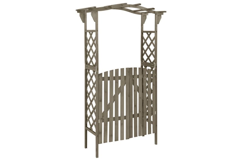 Pergola med port 116x40x204 cm heltre gran grå - Grå - Hage - Uterom & feriehus - Lagringshus & boder - Redskapsboder