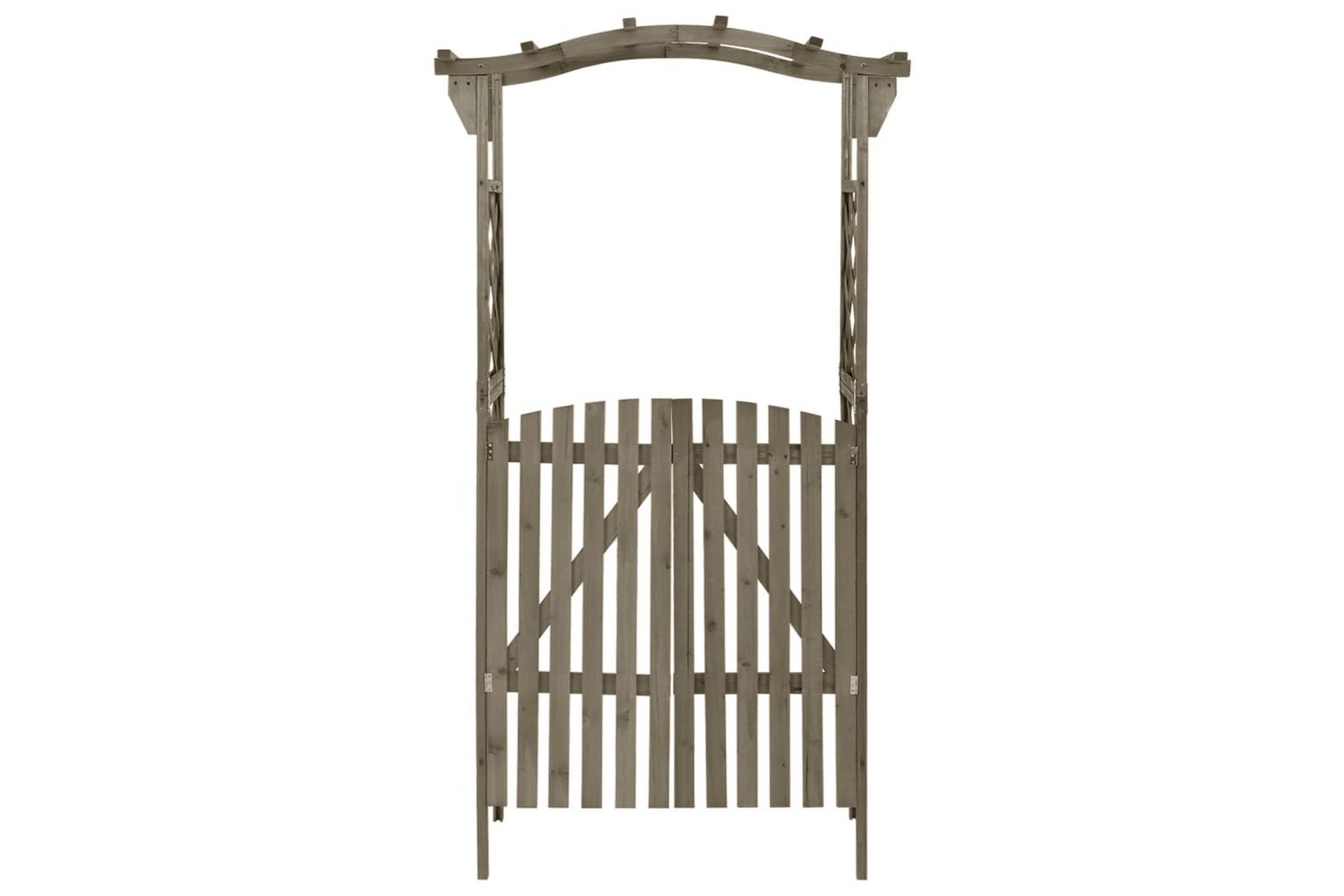 Pergola med port 116x40x204 cm heltre gran grå - Grå - Hage - Uterom & feriehus - Lagringshus & boder - Redskapsboder