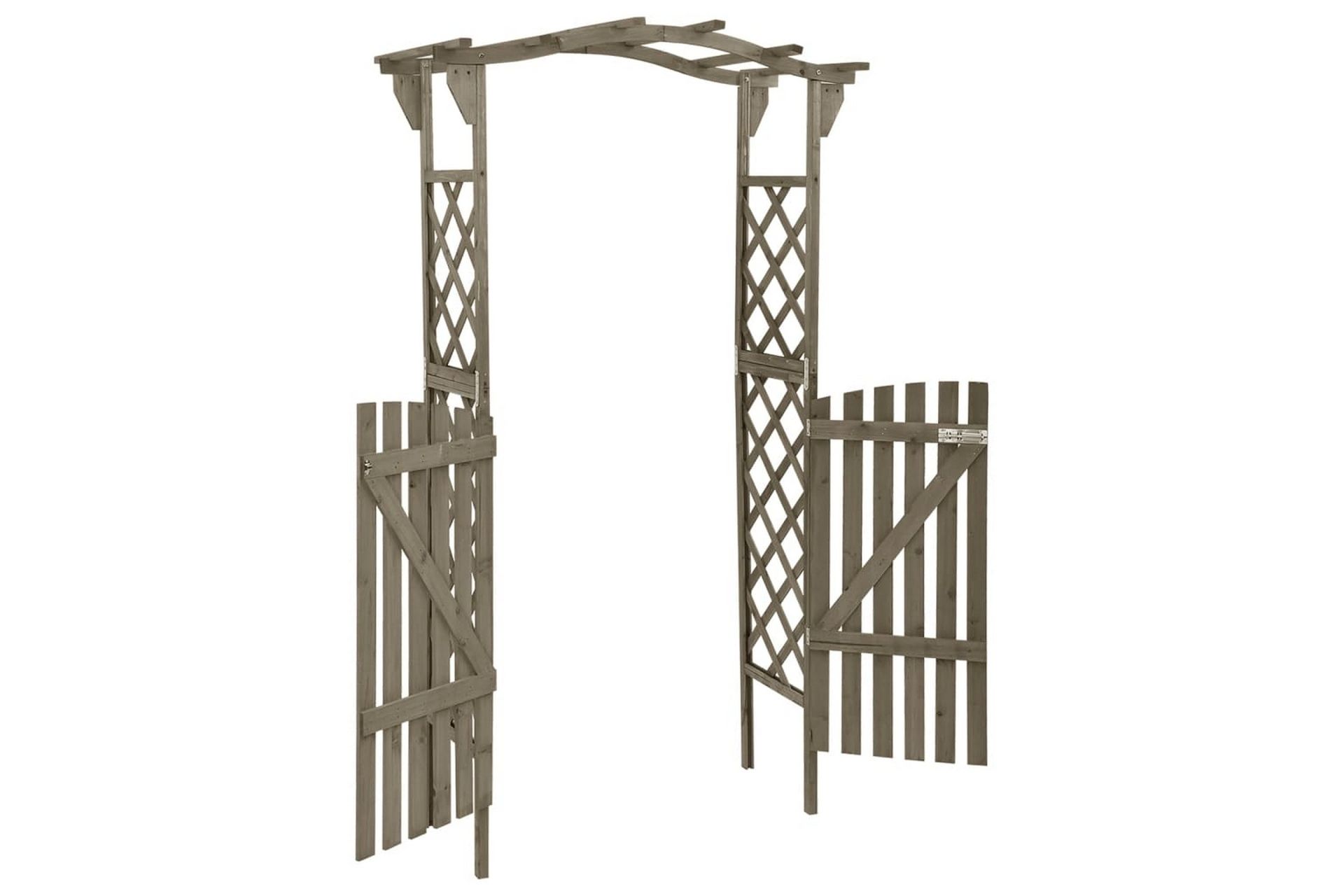 Pergola med port 116x40x204 cm heltre gran grå - Grå - Hage - Uterom & feriehus - Lagringshus & boder - Redskapsboder