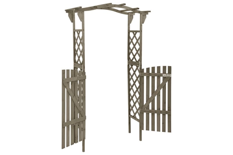 Pergola med port 116x40x204 cm heltre gran grå - Grå - Hage - Uterom & feriehus - Lagringshus & boder - Redskapsboder