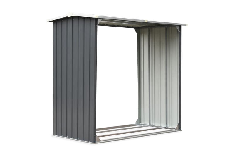 Vedskjul galvanisert stål 172x91x154 cm grå - Hage - Uterom & feriehus - Lagringshus & boder - Redskapsboder