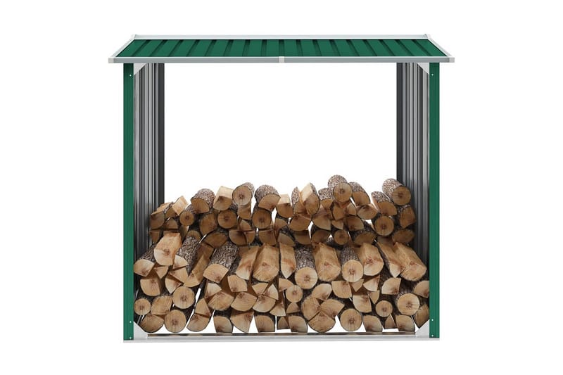 Vedskjul galvanisert stål 172x91x154 cm grønn - Vedbod & vedskjul - Vedoppbevaring - Redskapsboder