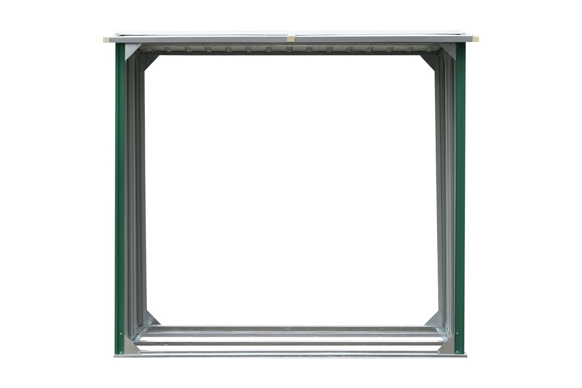 Vedskjul galvanisert stål 172x91x154 cm grønn - Hage - Uterom & feriehus - Lagringshus & boder - Redskapsboder