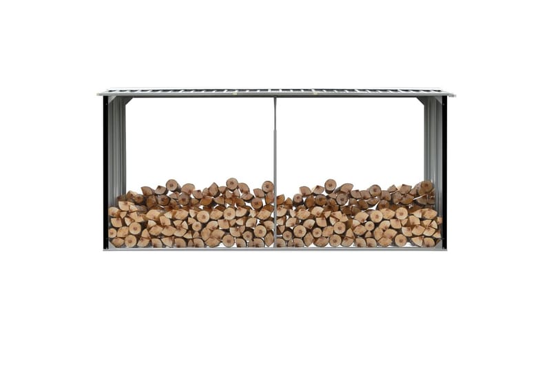 Vedskjul galvanisert stål 330x92x153 cm antrasitt - Hage - Uterom & feriehus - Lagringshus & boder - Redskapsboder